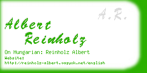 albert reinholz business card